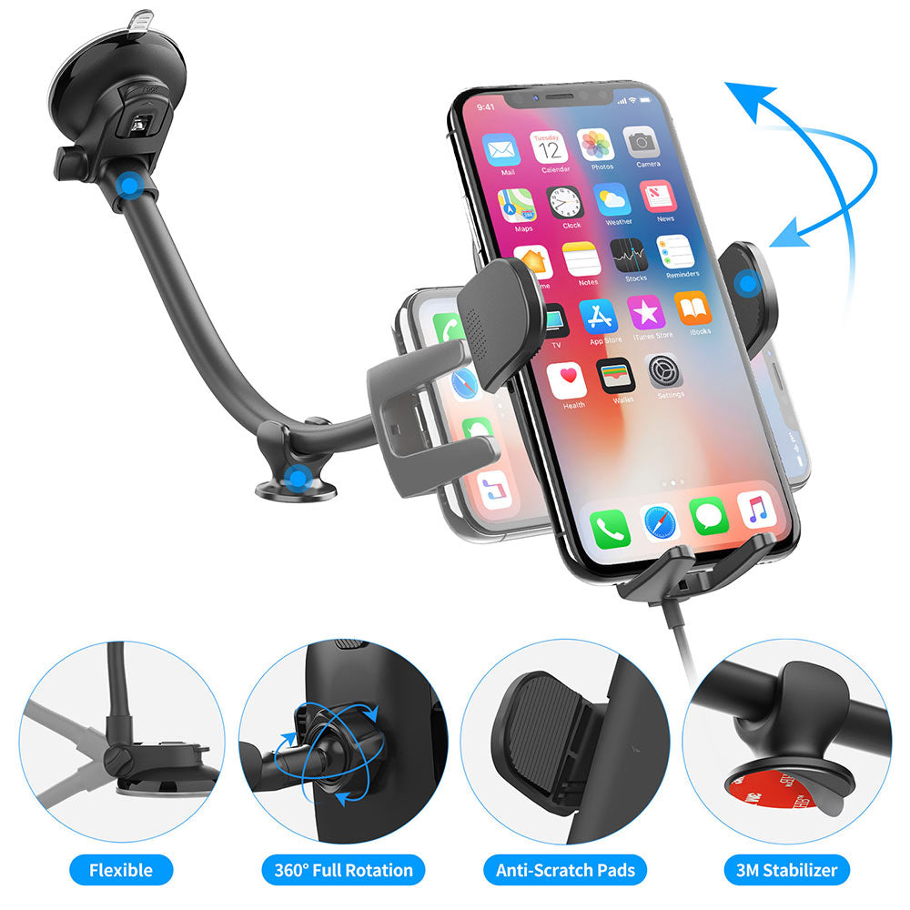 Wireless Car Charger Fast Charging Phone Holder APPS2Car Mount