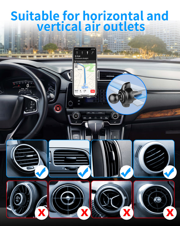 APPS2Car 3 in 1 Auto Handyhalterung, Saugnapf & Lüftung 360° Einstellbare kfz Halterung für Windschutzscheibe Kompatibel für iPhone Samsung usw