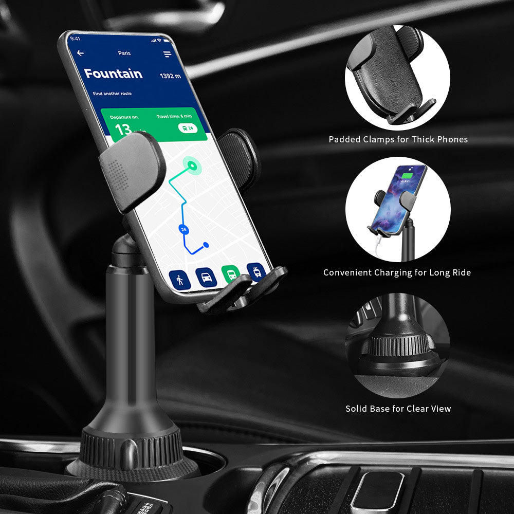 WeGuard Cup Holder Phone Mount, No Shaking Cup Phone Holder for Car Rock  Solid Car Phone Holder Mount for Cars, Trucks, SUVs etc, Compatible with