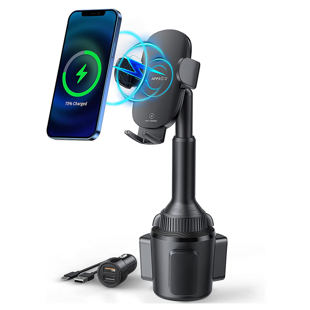 APPS2Car 15W QI Fast Charging Wireless Car Charger Mount Cup