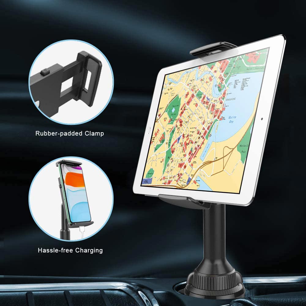 Cup Holder Tablet Car Mount for 4.3” - 11” Tablets APPS2Car Mount