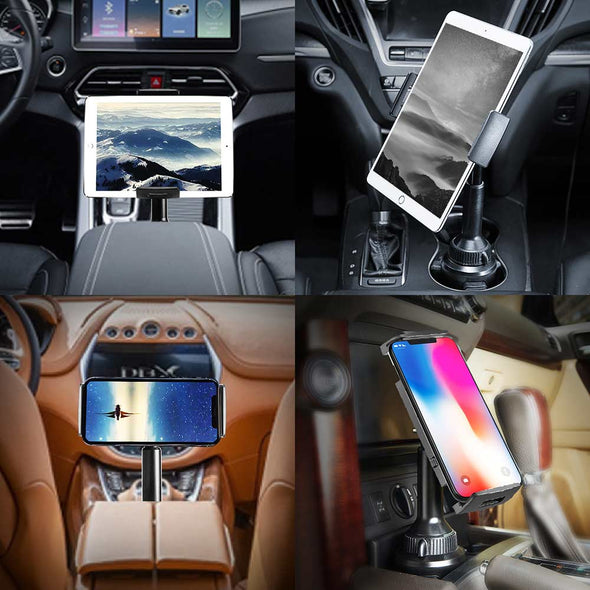 Cup Holder Tablet Car Mount for 4.3” - 11” Tablets