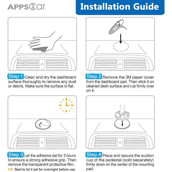 3 Pack Dashboard Pad Mounting Disk