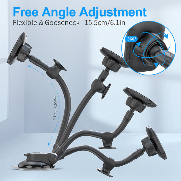 6.1-Inch Gooseneck Magnetic Car Mount With 6 Strong Magnets