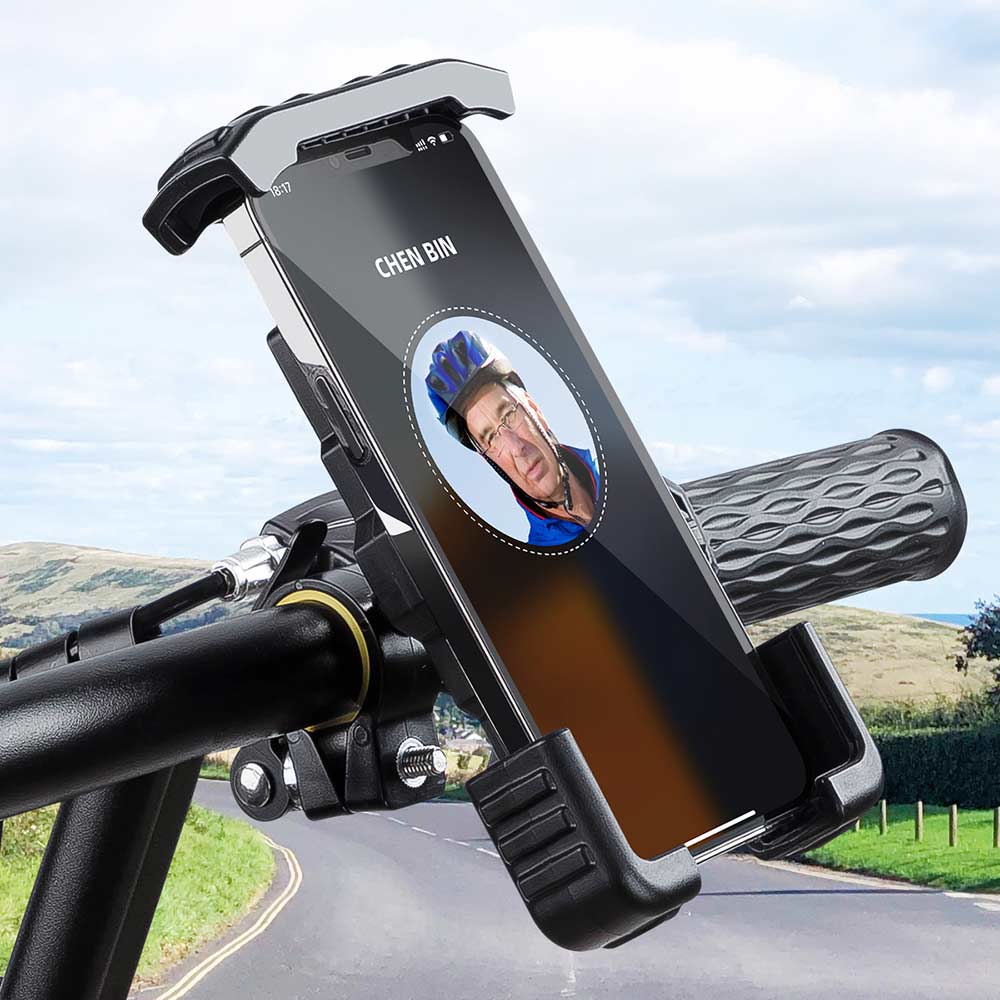 Adjustable Motorcycle & Bike Phone Holder Handlebar Cell Phone Clamp –  APPS2Car Mount