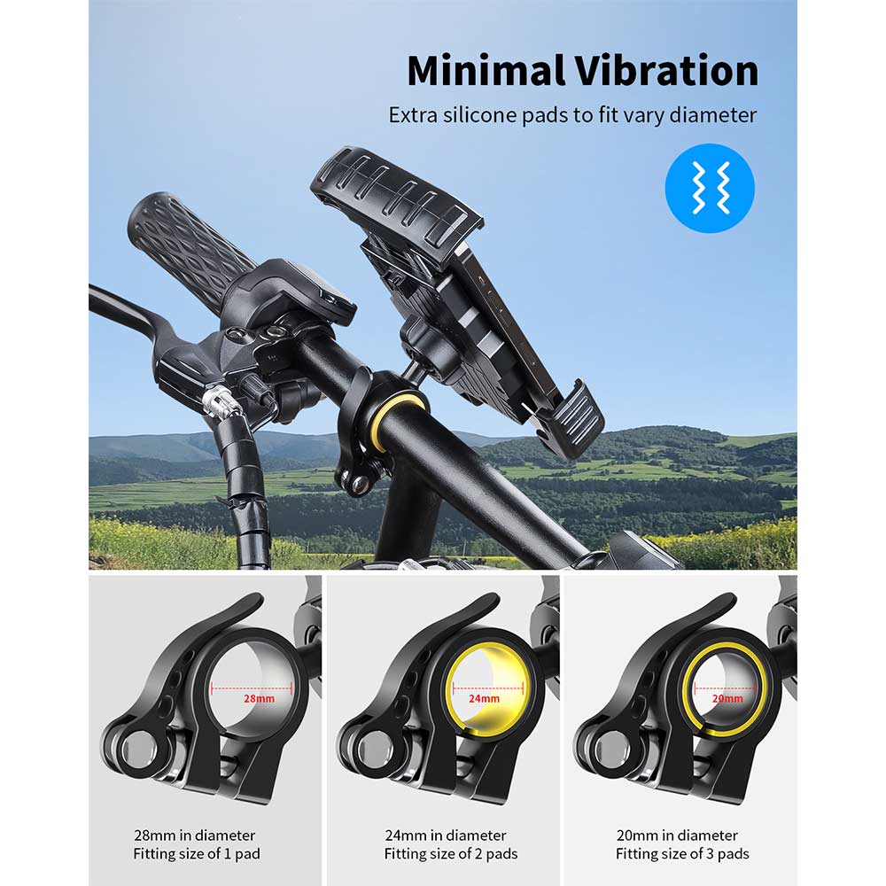 Adjustable Motorcycle & Bike Phone Holder Handlebar Cell Phone Clamp –  APPS2Car Mount