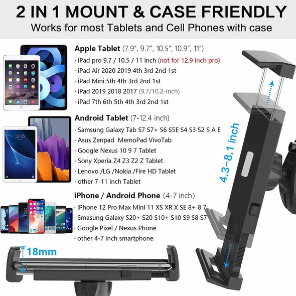 Adjustable Clamp Tablet Mount For Spin Bike