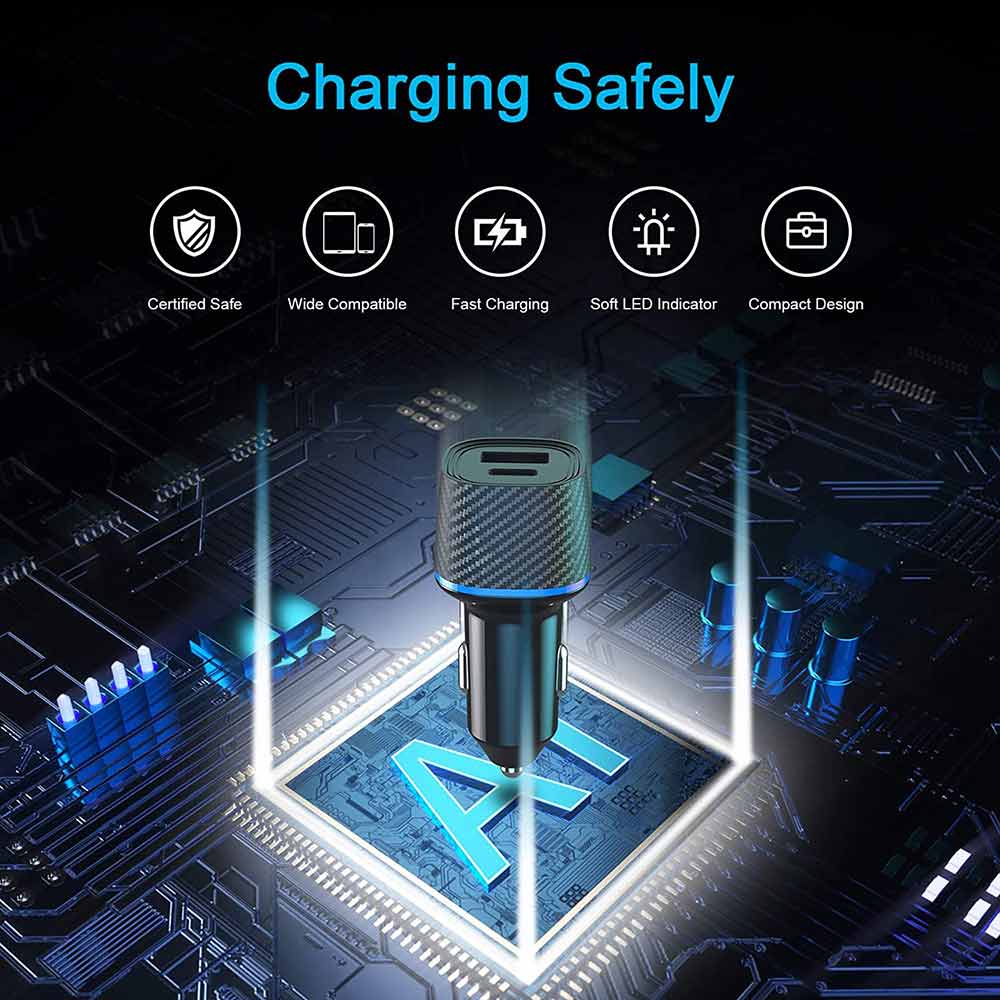 Mini 36W USB C Car Charger APPS2Car Mount