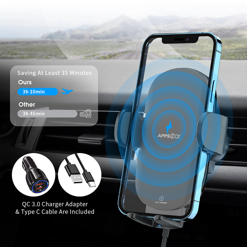 APPS2Car Air Vent Phone Charger Mount Fast Wireless Car Charger Anti Drop –  APPS2Car Mount
