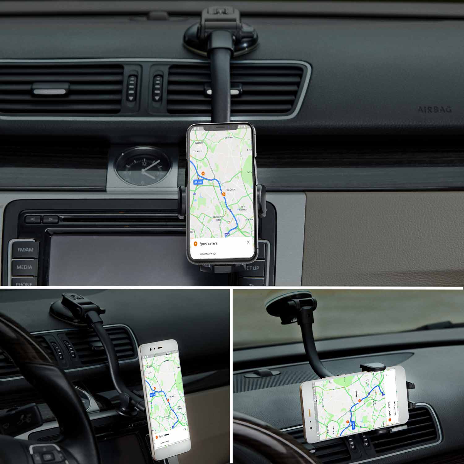Anti-shake Dashboard Windshield Car Phone Mount Long Arm Phone Holder For  Truck – APPS2Car Mount