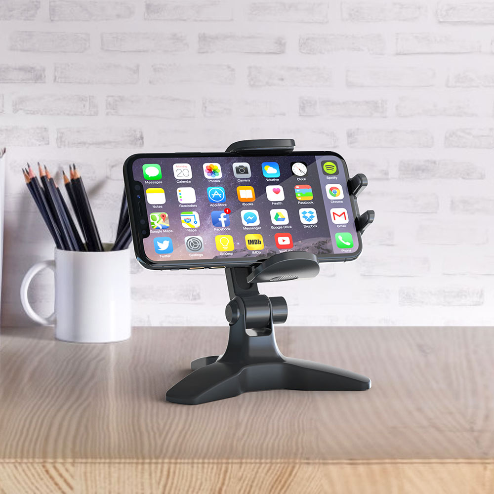 APPS2Car Phone Stand Adjustable Tripod Base Phone Holder for Desk