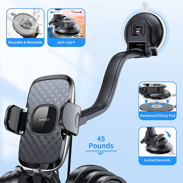 10-Inch Gooseneck Universal Car Phone Holder