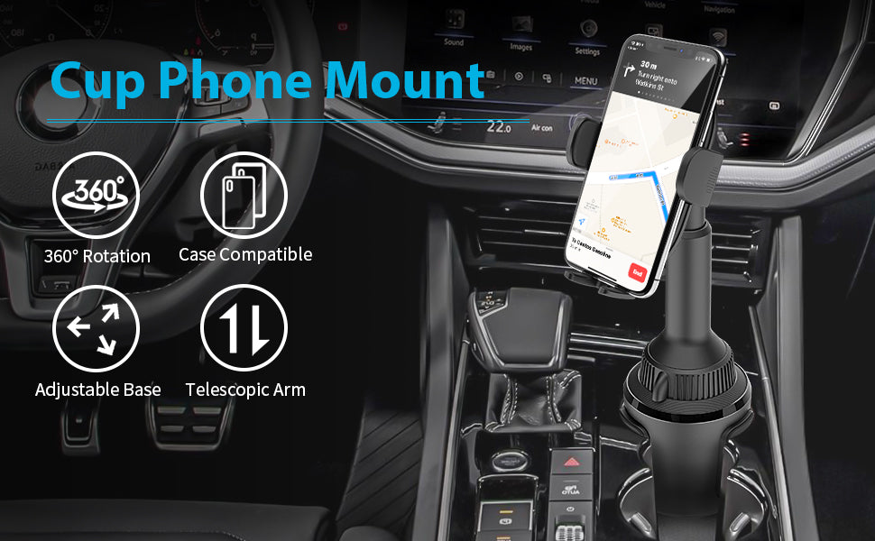 APPS2Car Stable Cup Holder Phone Mount for Car Truck With Extension Arm –  APPS2Car Mount