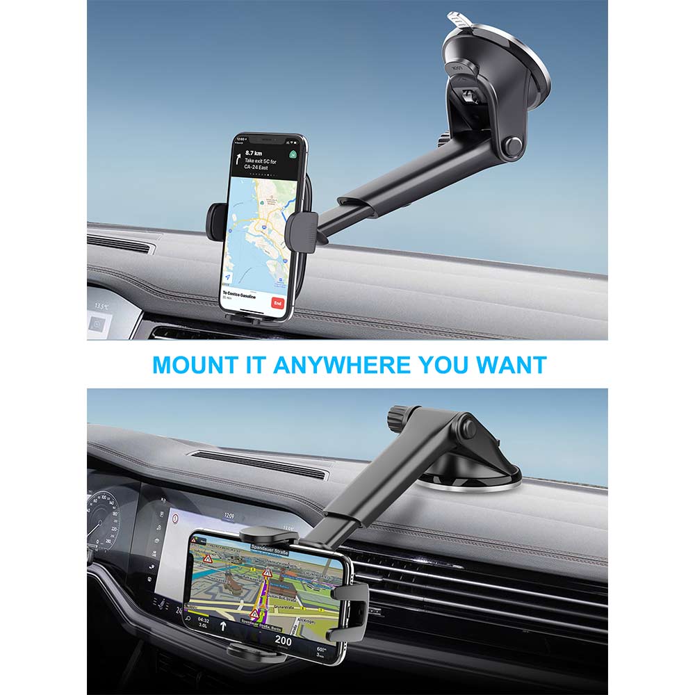 APPS2Car Suction Cup Car Phone Holder Adjustable Arm Car Mount