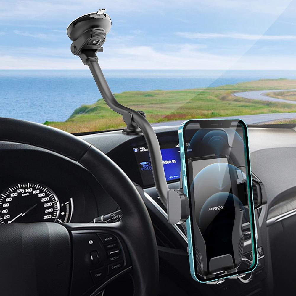 Anti-shake Dashboard Windshield Car Phone Mount Long Arm Phone Holder For  Truck – APPS2Car Mount