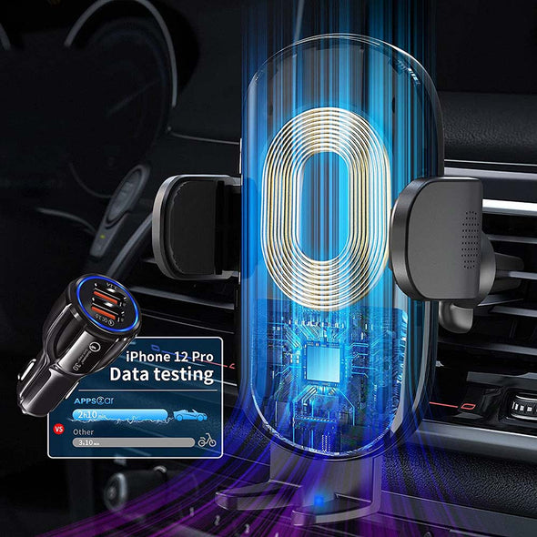 Upgraded 15W QI Wireless Car Charger Holder