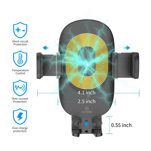 Fast Wireless Car Charger Dash Mount