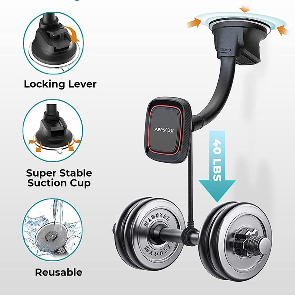 APPS2Car Adjustable Arm Suction Cup Magnetic Dash Mount Car Phone Holder –  APPS2Car Mount