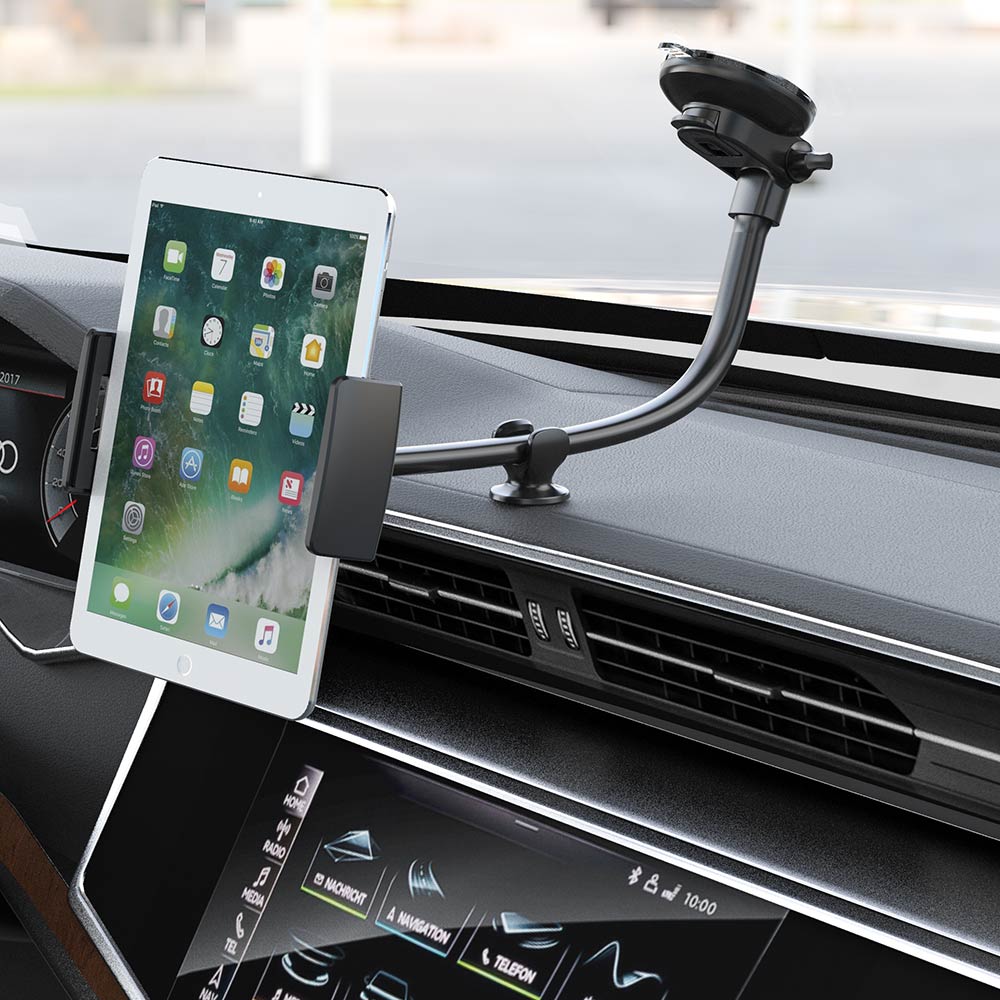 APPS2Car Long Arm Tablet Mount for Car Truck SUV MPV RV, Suction Cup  Windshield Holder Compatible with 4.5-12.9 Inch iPad Pro Air Mini Tablets  Samsung