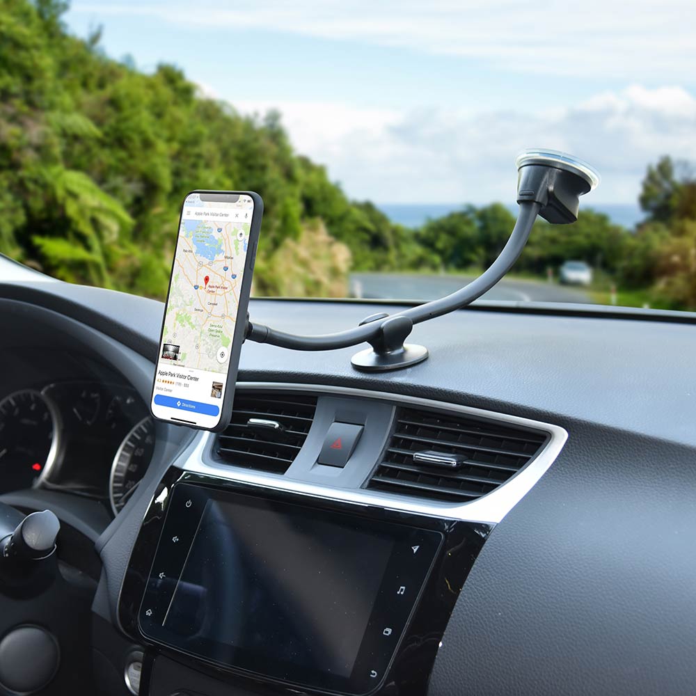 Anti-shake Dashboard Windshield Car Phone Mount Long Arm Phone Holder For  Truck – APPS2Car Mount