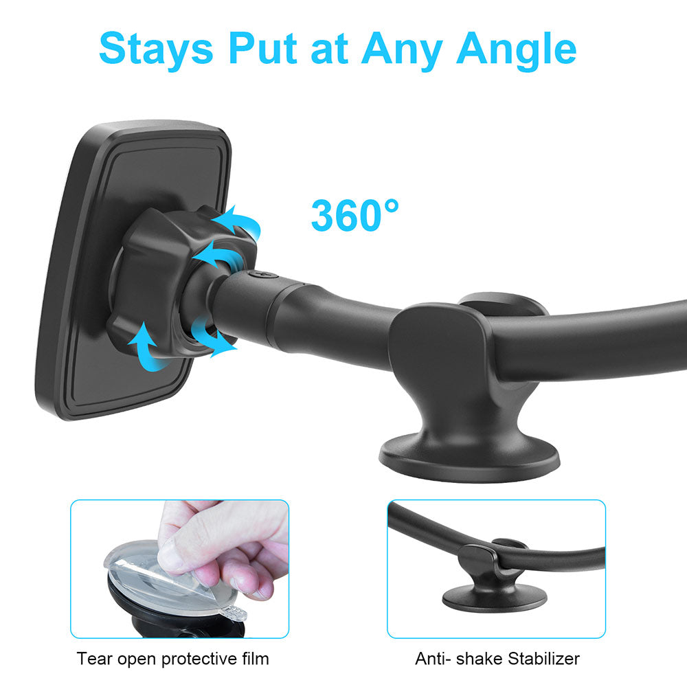 APPS2Car Phone Holder Magnetic Car Mount With Flexible Telescopic