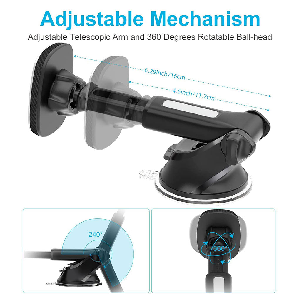 APPS2Car Phone Holder Magnetic Car Mount With Flexible Telescopic