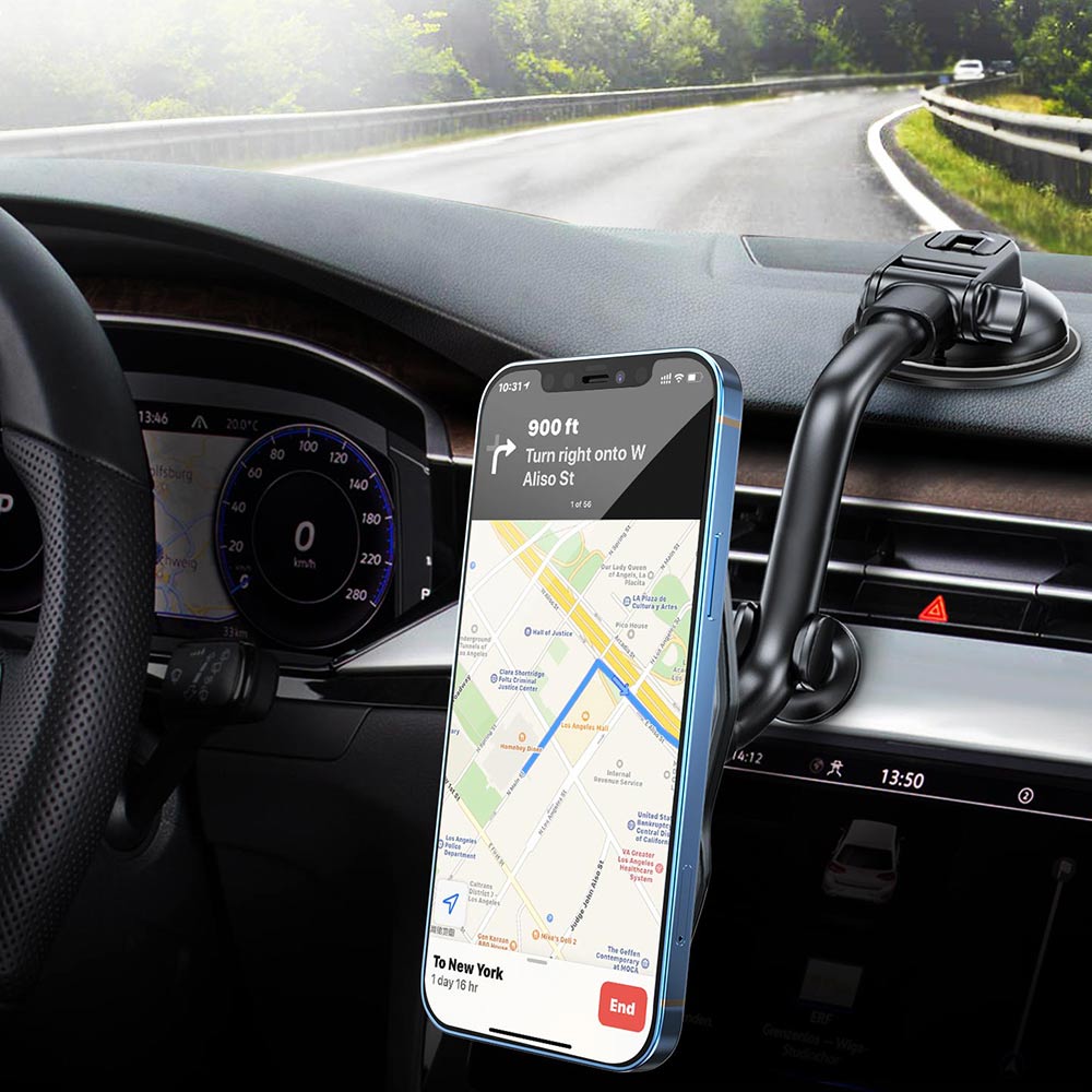 APPS2Car Adjustable Curved Arm Phone Holder Dashboard Car Mount