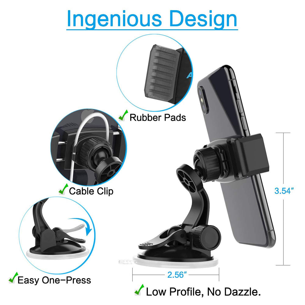 APPS2Car Adjustable Arm Suction Cup Magnetic Dash Mount Car Phone Holder –  APPS2Car Mount