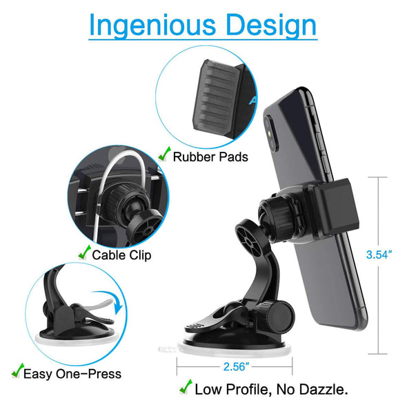 Adjustable Suction Cup Phone Holder for Car