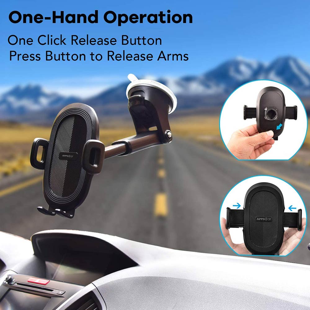 Suction Cup Car Mount Adjustable Windshield Dashboard Phone Holder